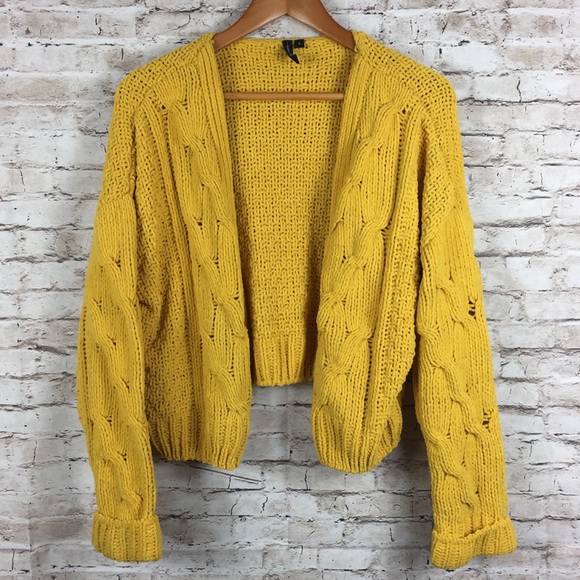 Moon Madison Mustard Yellow Loose Knit 